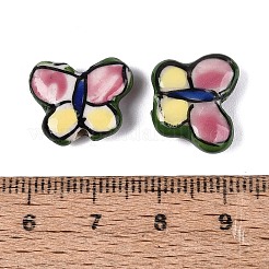 Perles de porcelaine papillon peintes à la main&nbsp;PORC-Q006-04B