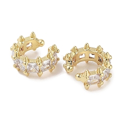 Orecchini da donna con polsino in ottone con micro pavé di zirconi cubici&nbsp;EJEW-E310-14G