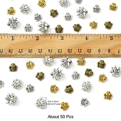 50 Stück 5 Stile tibetischer Zinklegierungsperlen&nbsp;TIBEB-YW0001-26