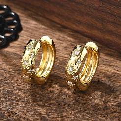 Klare kubische Zirkonia-Sterncreolen&nbsp;LS-EJEW-C022-01G