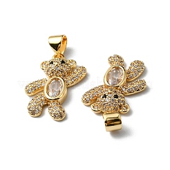 Porte micro ouvrent pendentifs zircone cubique en laiton de placage&nbsp;KK-P235-05G
