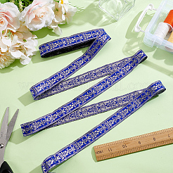 Ruban de fleurs jacquard en polyester de style ethnique pour accessoires de vêtements&nbsp;OCOR-WH0097-86C
