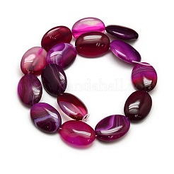 Ágata rayada natural / hebras de cuentas de ágata oval con bandas&nbsp;G-L175C-M