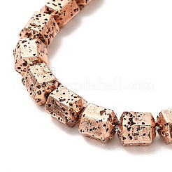 Fili di perle di roccia lavica naturale elettrodeposta&nbsp;G-G984-09R