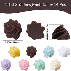 112 cabujones de resina opaca de 8 colores.&nbsp;RESI-SC0006-95