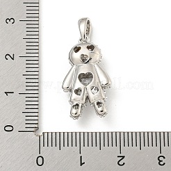 Placage de rack pendentifs en zircone cubique clair en laiton&nbsp;KK-P277-38P-01