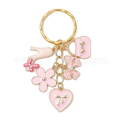 Porte-clés fleur avec sac en alliage émaillé&nbsp;KEYC-JKC01446