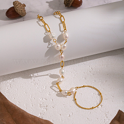 Elegante Gliederarmbänder aus natürlichen Süßwasserperlen&nbsp;KX0637