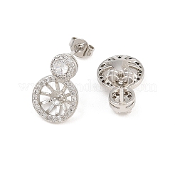Accessoires de clous d'oreilles en laiton avec micro pavé zircone cubique&nbsp;CU-CBAA5EE-02P