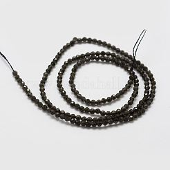 Natürlichen Obsidian Perle Stränge&nbsp;G-P270-2mm-28