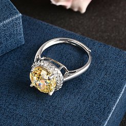 Bague manchette réglable en argent sterling avec micro pavé de zircones cubiques pour femmes&nbsp;RJEW-F183-01B-02