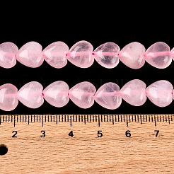 Herz natürlichen Rosenquarz Perlen Stränge&nbsp;X-G-G632-01