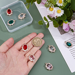 8 Stück 4 Farben Messing Micro Pave Zirkonia Anhänger&nbsp;KK-FH0008-06