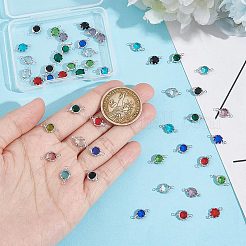 48 pz 8 colori quarzo naturale elettroplaccato in acciaio inossidabile sfaccettato fiore connettore charms&nbsp;STAS-UN0056-91