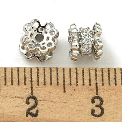 Cremagliera placcatura micro ottone spianare perline zirconi&nbsp;KK-K386-03P