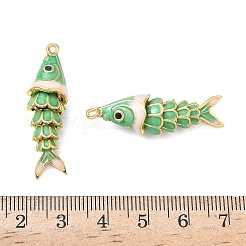 Pendenti in ottone con micro pavé di zirconi e smalto&nbsp;KK-H526-03G-07