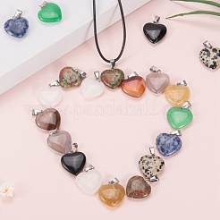 20 stücke 10 stil herz natürliche edelstein anhänger&nbsp;G-LS0002-16
