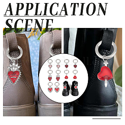 Gothic Herz Legierung Emaille Schuhe Charms&nbsp;HJEW-GO00051
