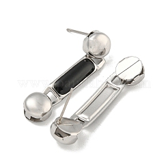 Orecchini a bottone in acciaio inossidabile smaltato 304&nbsp;EJEW-S229-15P-01