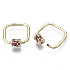 Charmes de verrouillage de mousqueton à vis de zircone cubique micro pave&nbsp;KK-R136-064E-NF