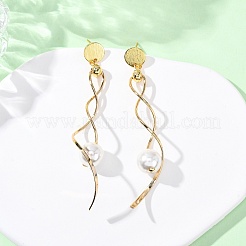 Boucles d'oreilles à pampilles rondes en laiton&nbsp;KK-P325-49G