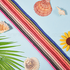 10 Strang 10 Farben flache runde handgemachte Polymer Clay Perlen&nbsp;CLAY-CJ0001-35