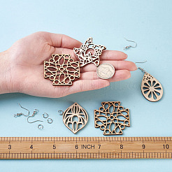 Bricolage estampes filigrane balancent des kits de fabrication de boucles d'oreilles&nbsp;DIY-TA0003-12P