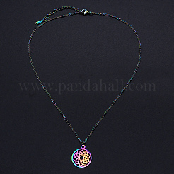 201 colliers pendentifs en acier inoxydable&nbsp;NJEW-S105-JN638