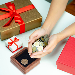 Caja de madera para monedas conmemorativas&nbsp;CON-WH0107-36A
