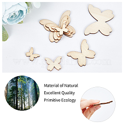 200 cabochon en bois naturel de 4 styles&nbsp;WOOD-GF0001-62
