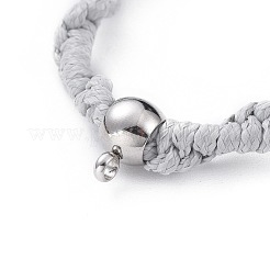 Bracelets de perles tressées coréennes réglables en cordon de polyester ciré unisexe&nbsp;BJEW-JB04669-02