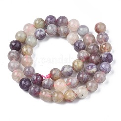 Fili di perline di tormalina rossa viola naturale&nbsp;G-N327-02B-01