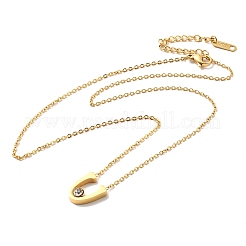 Colliers pendentifs en acier inoxydable 304 avec placage ionique (IP) et lettre initiale V&nbsp;NJEW-P290-03G
