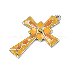 Ciondoli in acciaio inox 304 con smalto arancione&nbsp;SA-CBAA487-07P