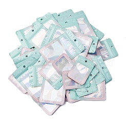50 sachet refermable rectangulaire en PVC holographique à paillettes (5 styles différents)&nbsp;ABAG-FP0001-06A