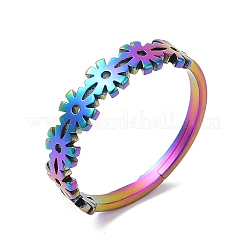 Bague réglable en acier inoxydable 304 avec placage ionique (IP) pour femme&nbsp;RJEW-M149-37RC