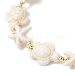 Braccialetti elastici con perline sintetiche turchesi per uomo e donna&nbsp;BJEW-JB11762-01
