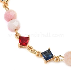 Bracciali con maglie di perline di vetro per donna&nbsp;BJEW-JB11976-02