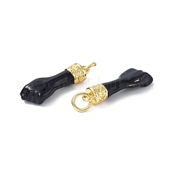 Pendentifs en émail de laiton de placage de rack écologiques&nbsp;KK-F845-36G-02