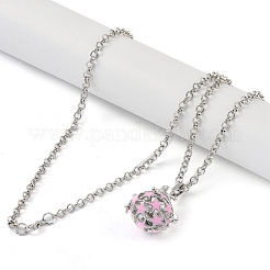 Colliers en laiton avec pendentif en émail&nbsp;NJEW-G089-06P-02