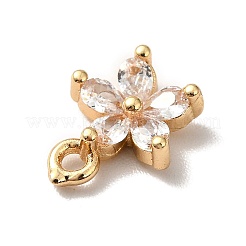 Blumenanhänger aus Messing mit Zirkonia&nbsp;KK-O141-01G-M