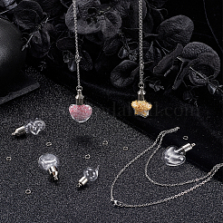 36 Stück 6 Stile Klarglasflaschenanhänger&nbsp;GLAA-SC0002-35