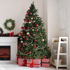 Ornements de Noël suspendus en perles rondes en bois&nbsp;HJEW-CA00081