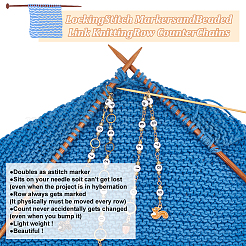 2 Stück 2-teilige Herbst-Acrylperlen-Strickreihen-Zählketten mit Legierungs-Emanel-Eichhörnchen-Eichel&nbsp;HJEW-AB00690