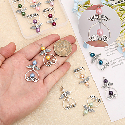 Pendenti con perline di perle di vetro 12 pz 12 colori&nbsp;PALLOY-AB00007