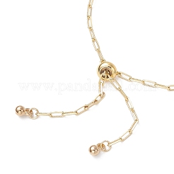 Verstellbare Messing-Büroklammerkette mit Schieberarmband&nbsp;BJEW-JB01381