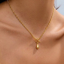 Halsketten mit tropfenförmigem Anhänger aus Edelstahl 304 für Damen&nbsp;MS4258