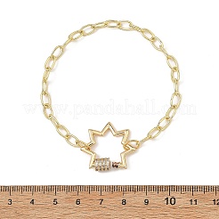Messing Büroklammer Kette Armbänder&nbsp;BJEW-JB14225