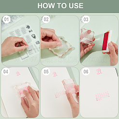 4 Stück 4 Stile klare Silikonstempel&nbsp;DIY-CP0009-75