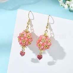 Boucles d'oreilles pendantes en verre&nbsp;EJEW-MZ00814